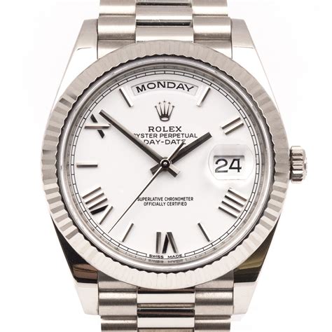 rolex presidential 40mm white gold|rolex oyster perpetual white gold.